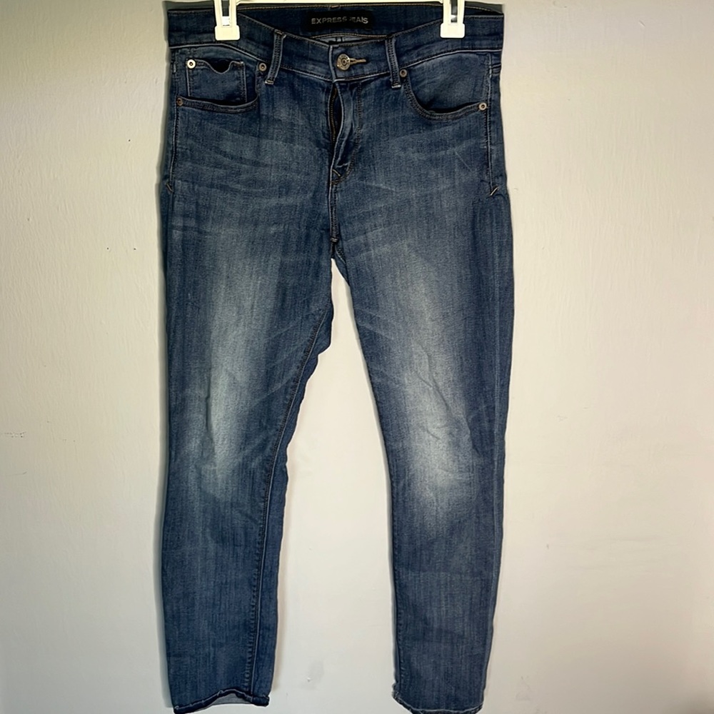 Express super skinny mid rise jeans